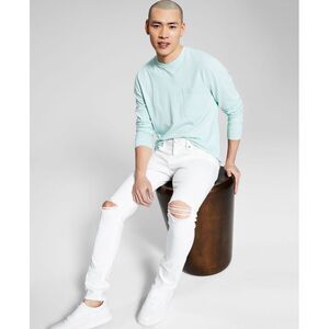 And Now This Men's Perry White Ripped Skinny Jeans